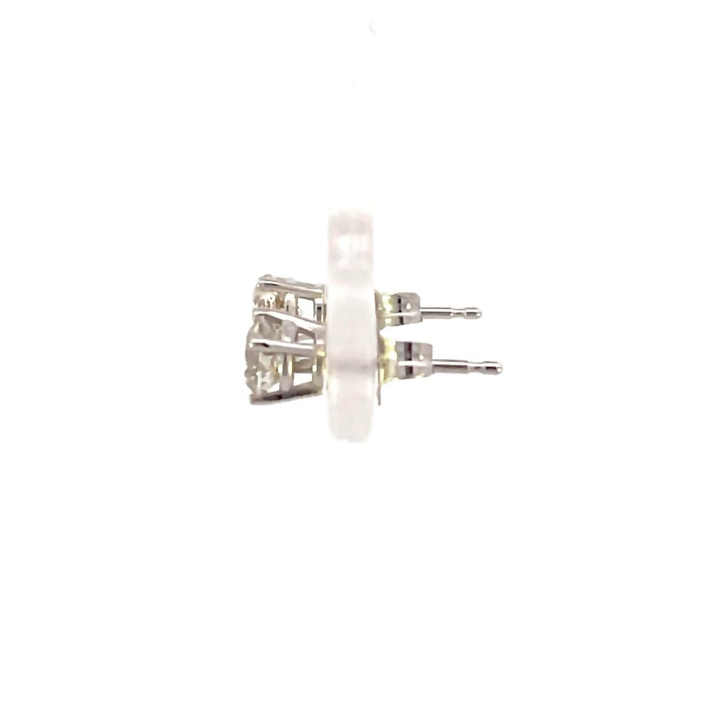 side view of 3/4ctw Fernbaugh's signature diamond stud earrings