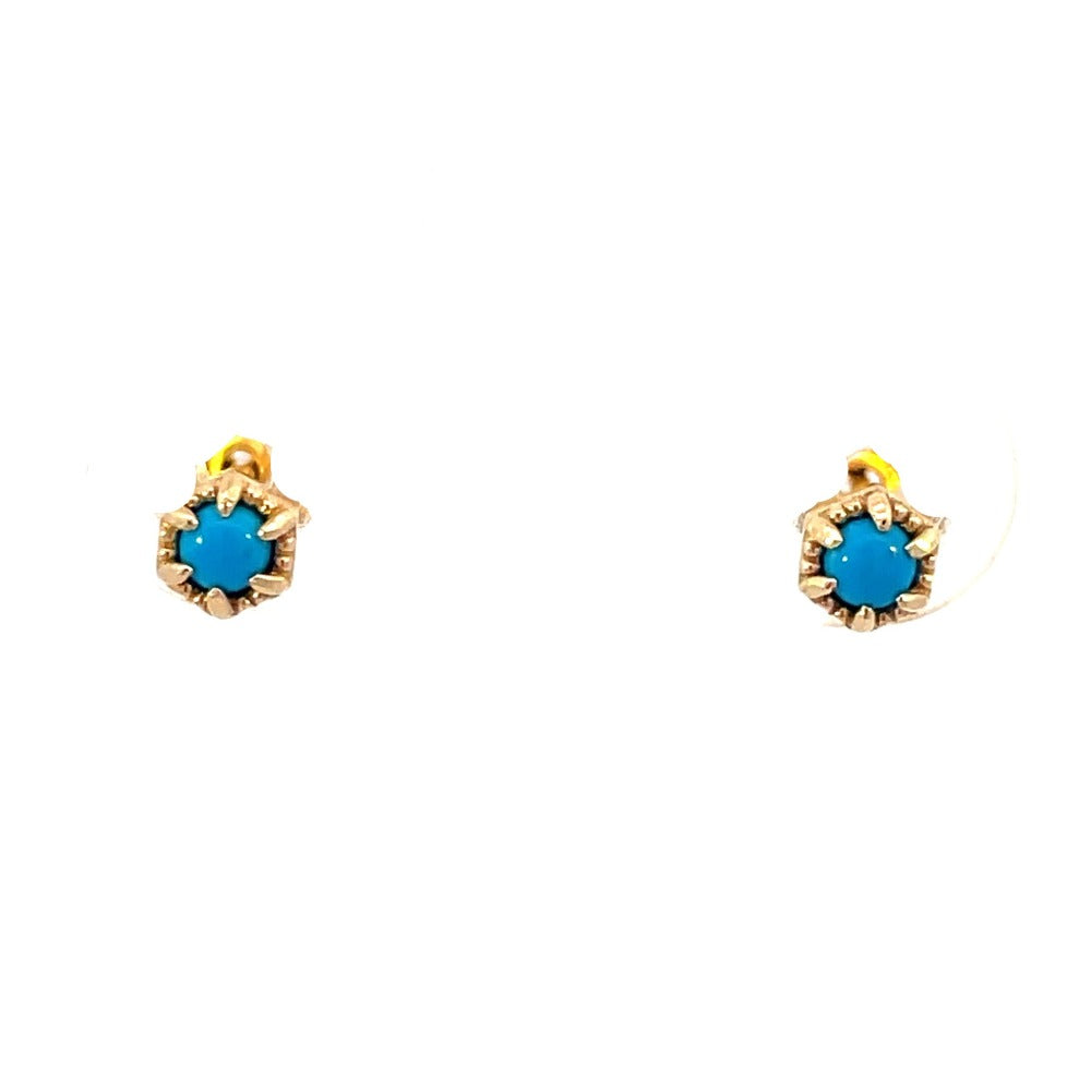 14KY Turquoise Solitaire Studs | Aurelie Gi