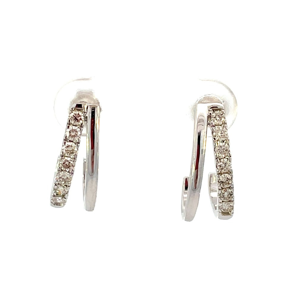 Gold and Diamond "J" Hoop Earrings