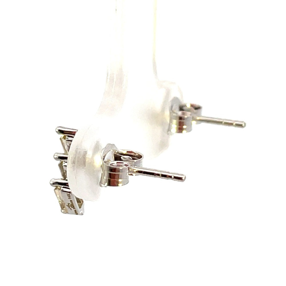 Baguette Cut Diamond Bar Earrings