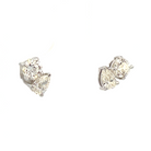 14KW Two Stone Lab Grown Pear and Round Diamond Earrings 1.06 CTW side 1