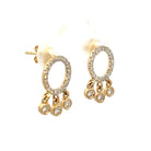 14KY Diamond Circle and Dangle Earrings .47 CTW side 2