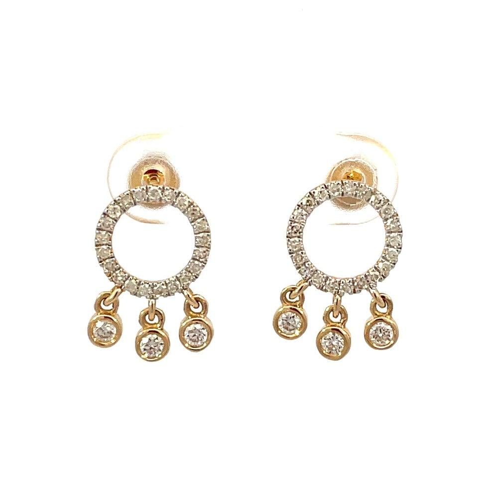 14KY Diamond Circle and Dangle Earrings .47 CTW