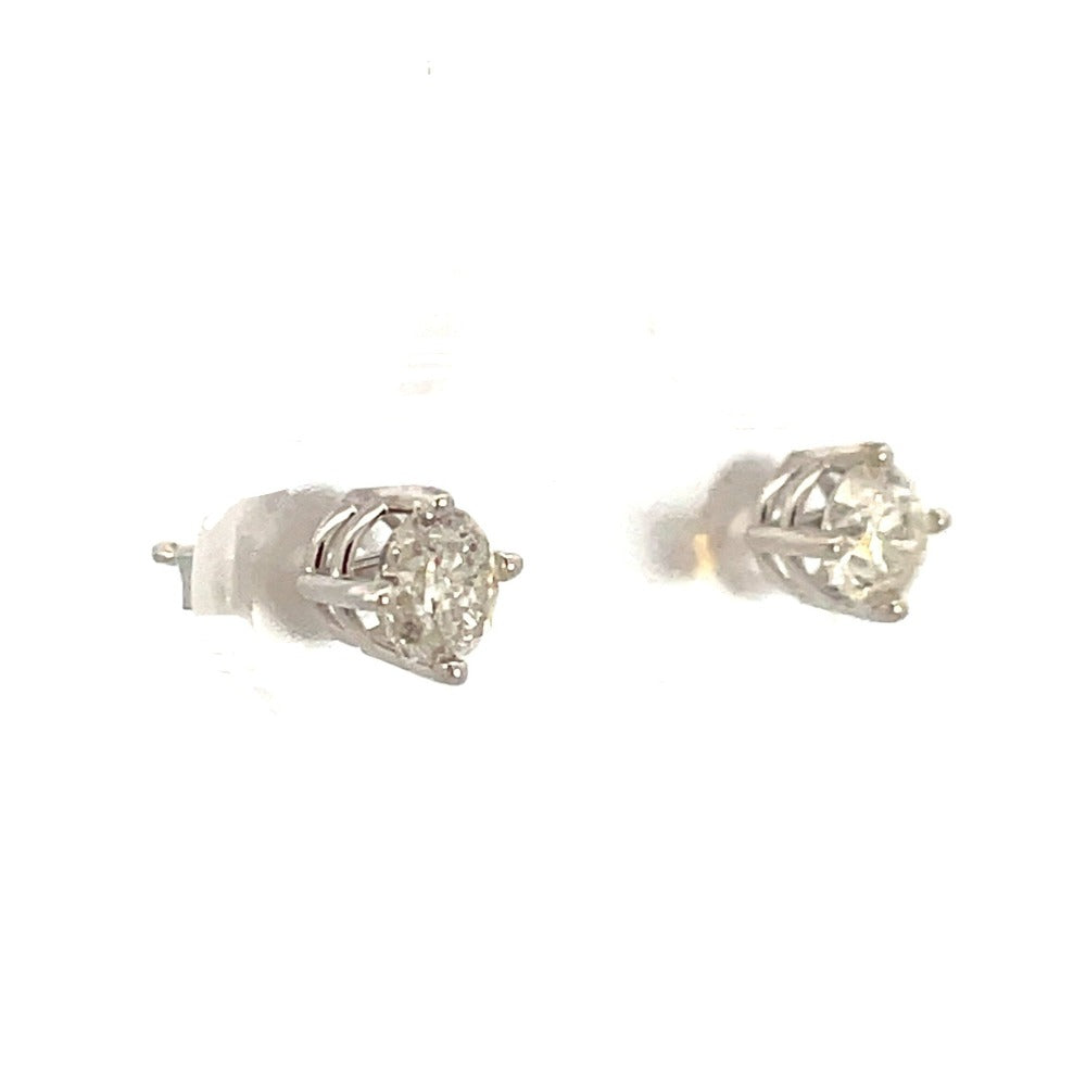 14K White Gold Diamond Studs 1/4 CTW side 1
