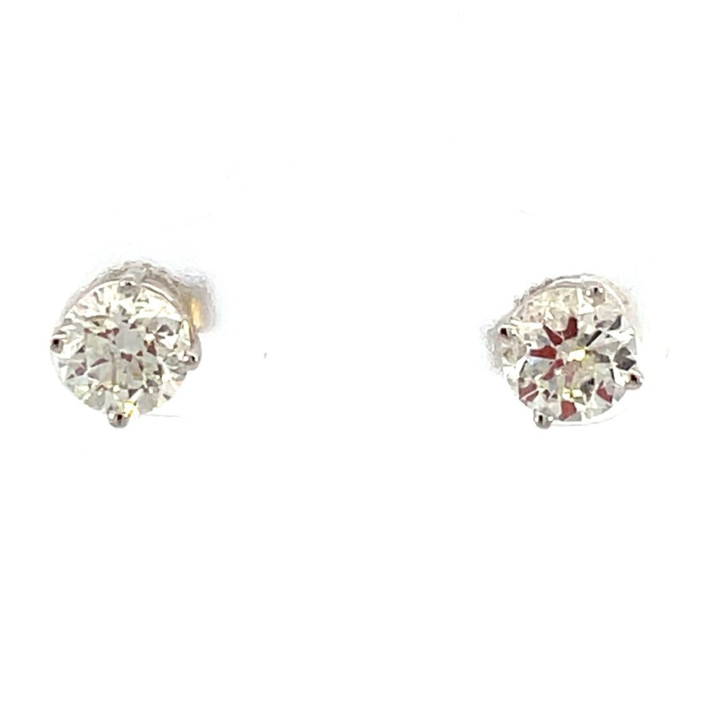14K White Gold Diamond Studs 1 CTW