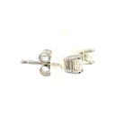 14K White Gold Princess Cut Diamond Stud Earrings 1/3 CTW backs