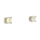 14K White Gold Princess Cut Diamond Stud Earrings 1/3 CTW side