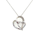 Sterling Silver Double Heart diamond pendant