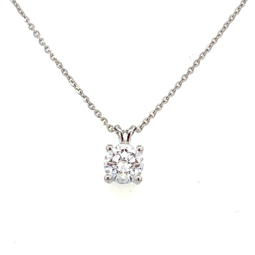 14KW Lab Grown Diamond Solitaire Pendant 1.50 CT