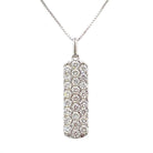14K White Gold 2CTW Vertical Diamond Pendant