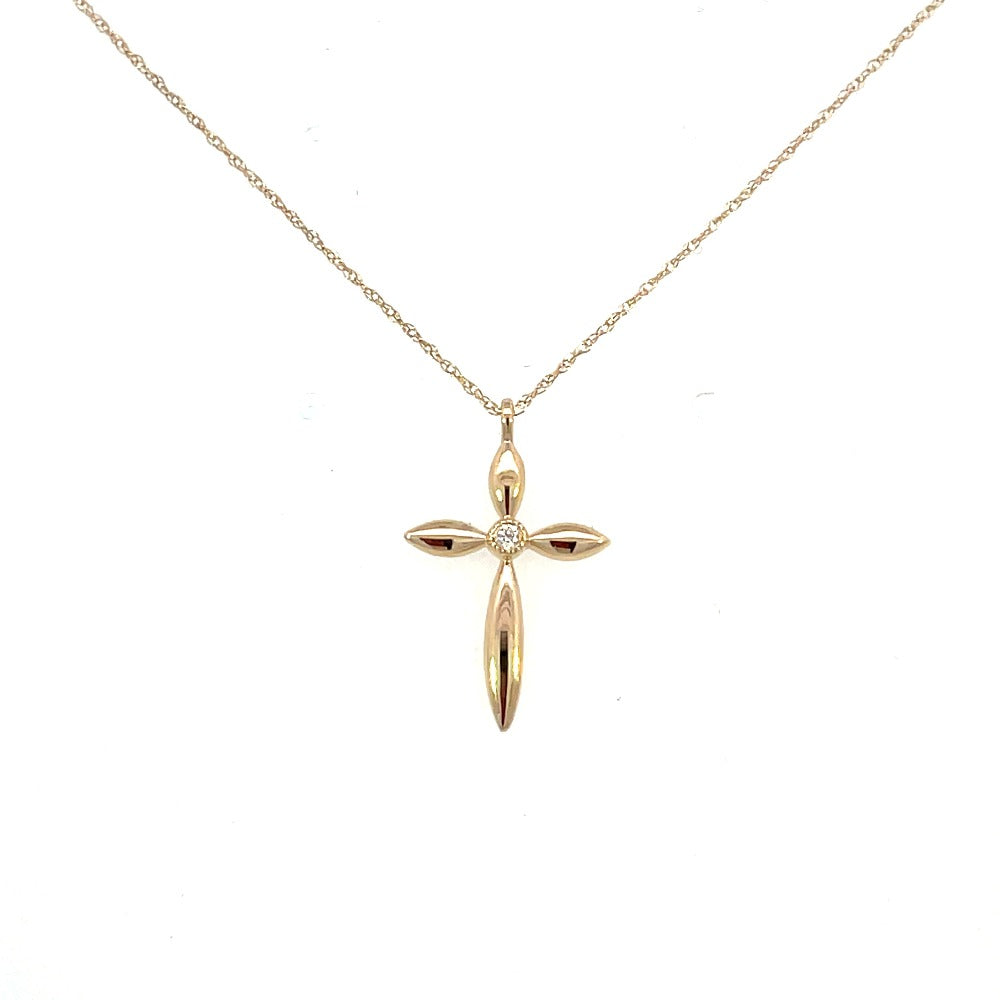 160-00975_SallyK 10KY Cross with 1/5CT Diamond