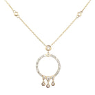 14KY Diamond Circle Pendant with Diamond Dangles .42 CTW