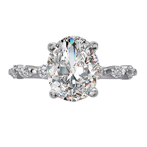 Oval Semi-Mount Diamond Engagement Ring