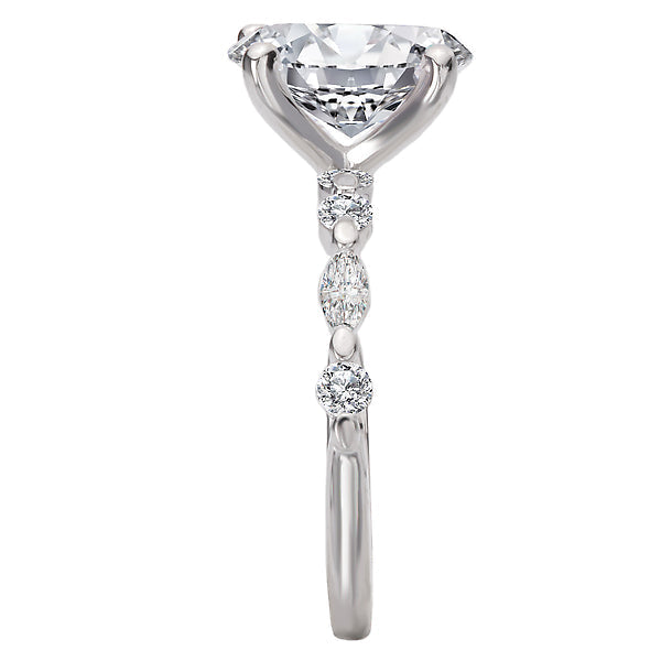 Oval Semi-Mount Diamond Engagement Ring