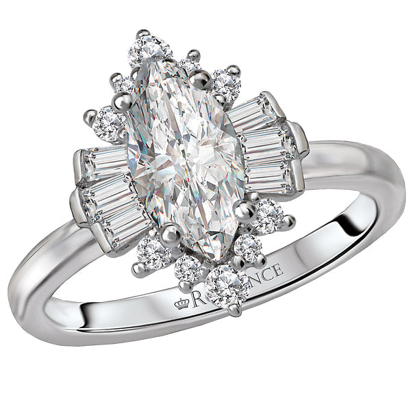 Marquise Halo Semi-Mount Diamond Ring