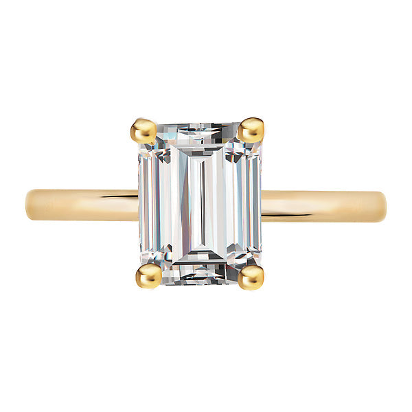 Emerald Diamond Hidden Halo Engagement Ring