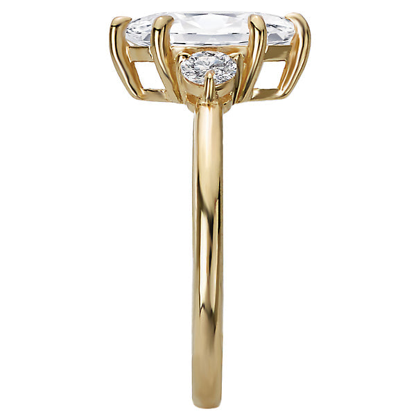 Marquise Three Stone Semi-Mount Diamond Engagement Ring