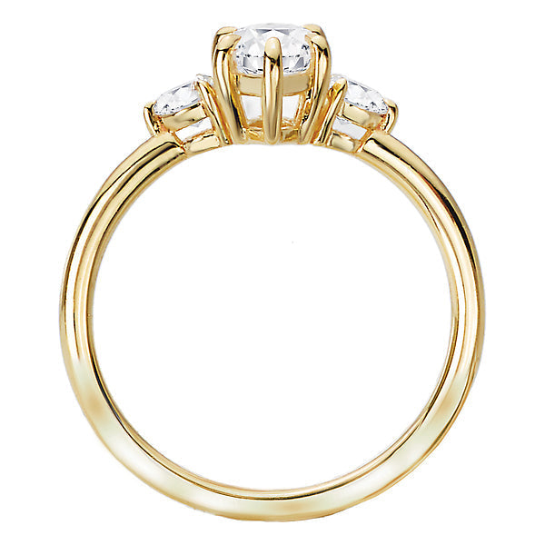 Marquise Three Stone Semi-Mount Diamond Engagement Ring