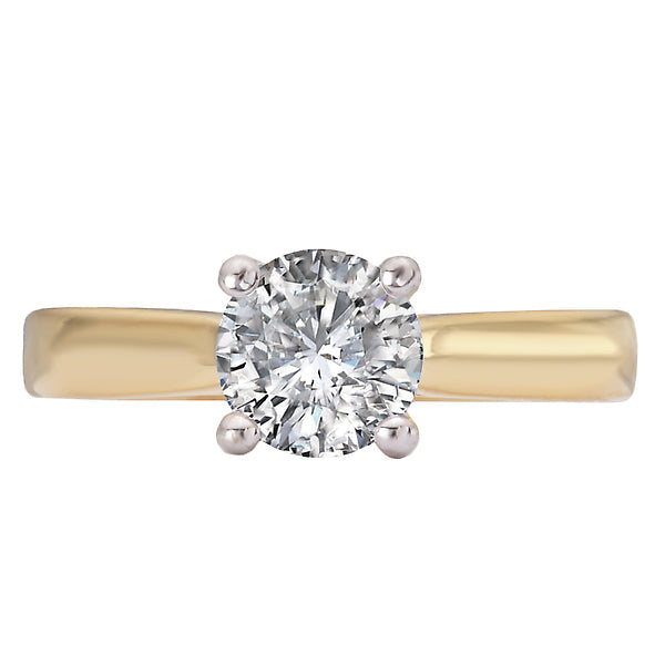 Round Diamond Semi-Mount Hidden Halo Engagement Ring