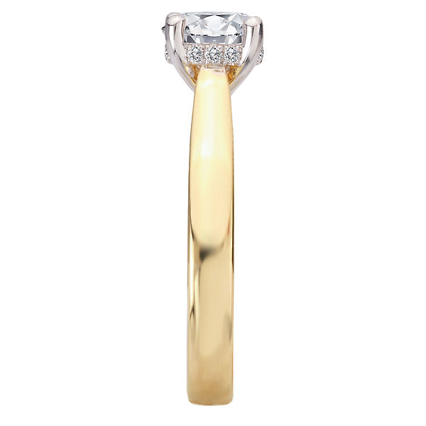 Round Diamond Semi-Mount Hidden Halo Engagement Ring