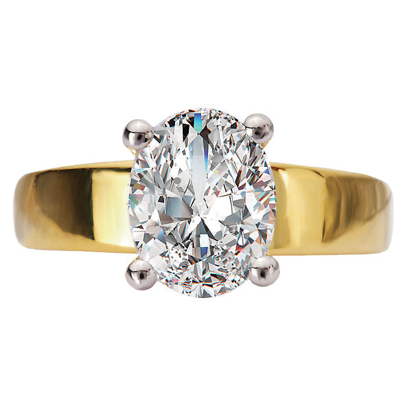 Oval Diamond Semi-Mount Hidden Halo Engagement Ring