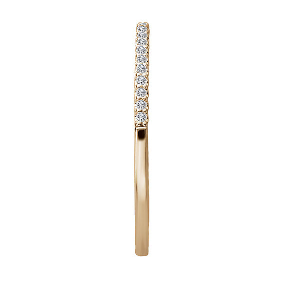 Round Diamond Straight Wedding Band