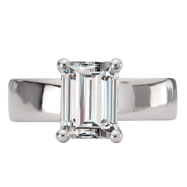 Emerald Bold Band Semi-Mount Diamond Engagement Ring