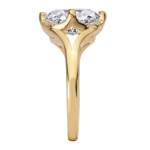 Oval Semi-Mount Diamond Halo Engagement Ring