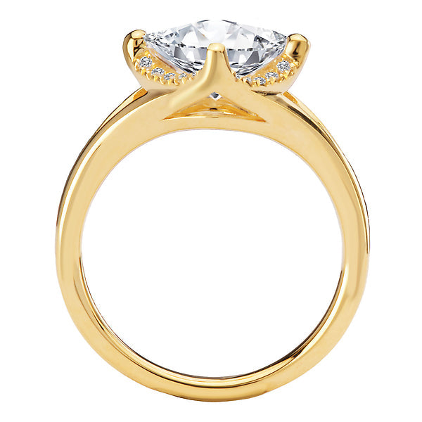 Princess Semi-Mount Diamond Halo Engagement Ring