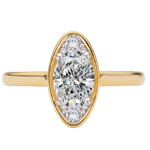 Oval Moval-Shape, Oval Diamond Semi-Mount Engagement Ring