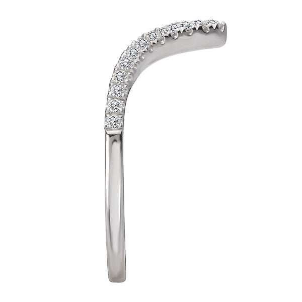 Round Curved Diamond Wedding Band