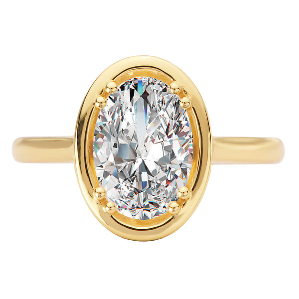 Oval Hidden Halo Semi-Mount Engagement Ring