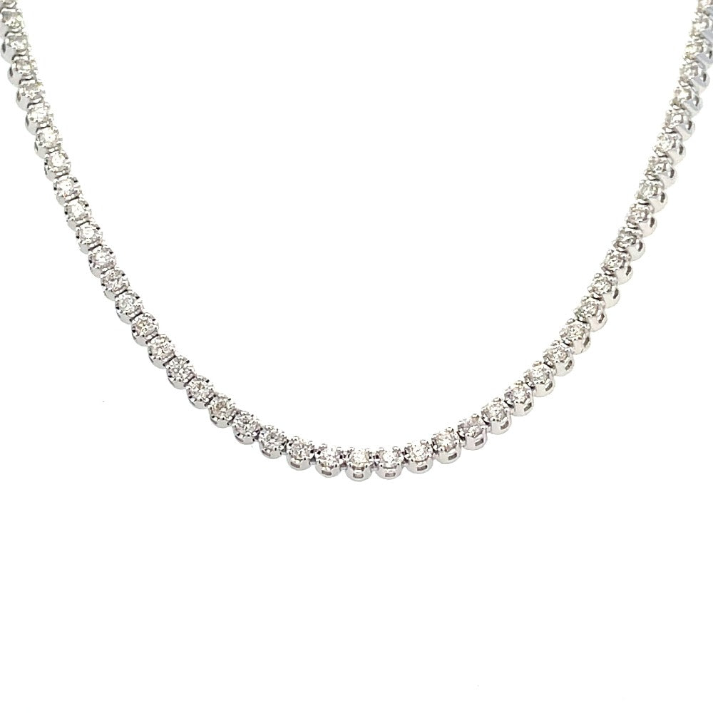 14K White Gold Diamond Tennis Necklace 1 5/8 CTW