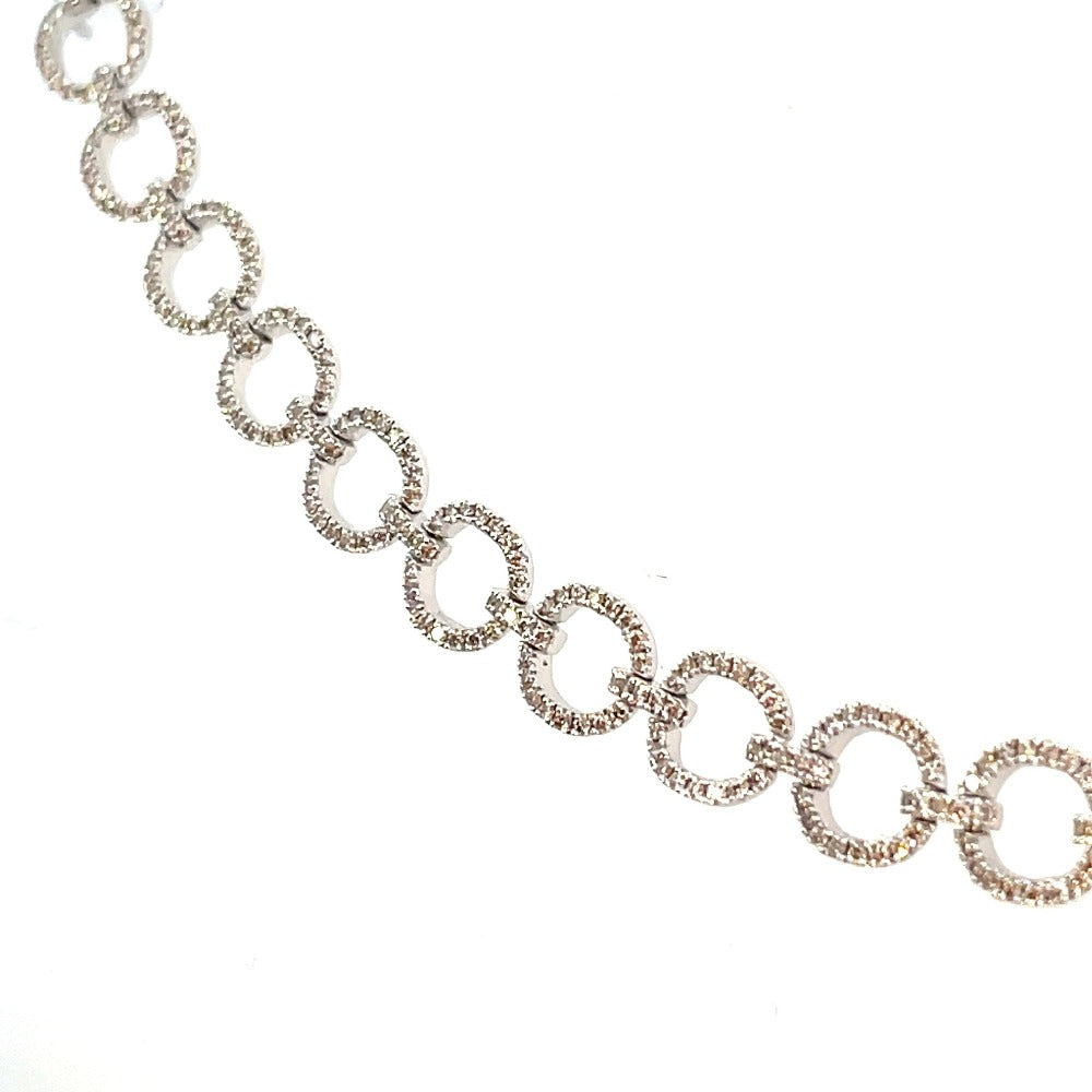 14KW Diamond Circle Link Bracelet 1 1/3 CTW closer look