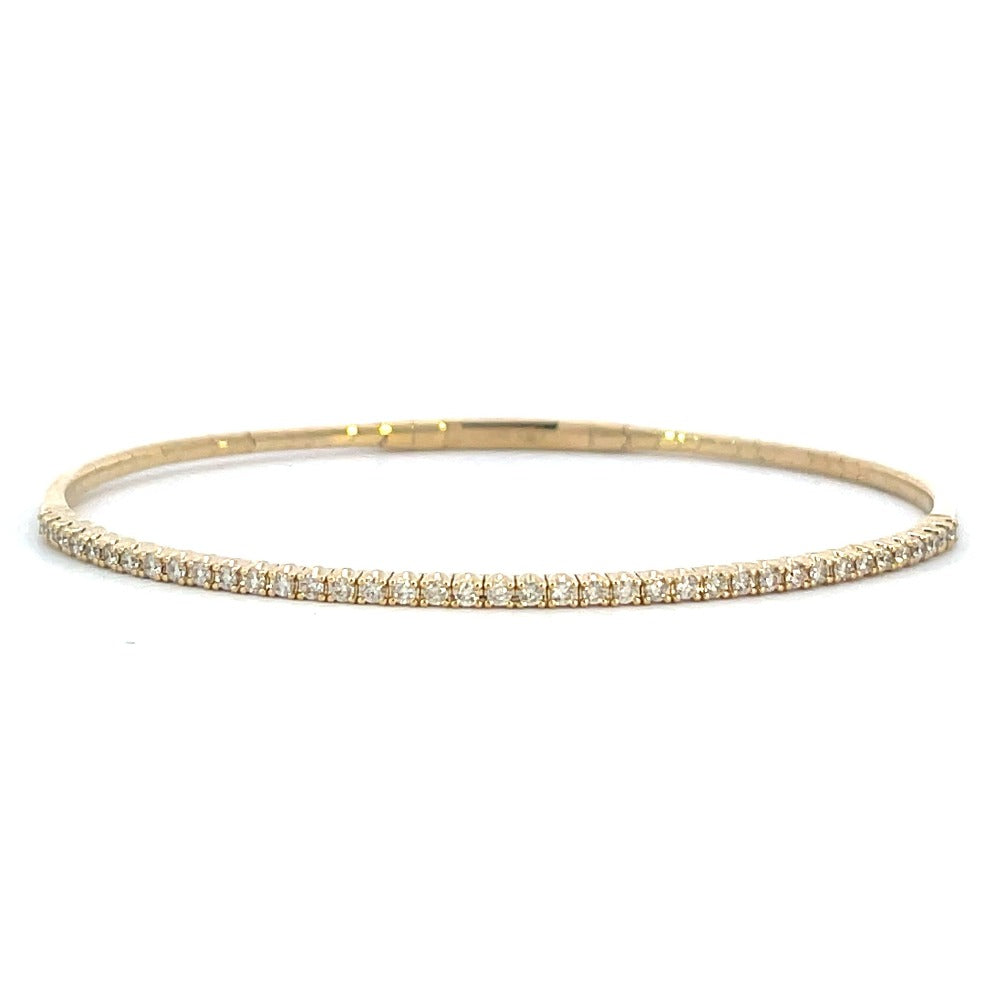 14K Yellow Gold Flexible Diamond Bangle 1/2 CTW