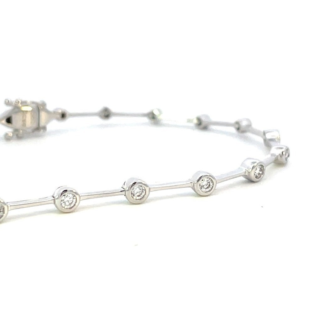 14KW Bezel Set Diamond Stations Bracelet .44 CTW up close look