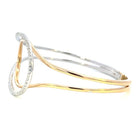 14K Two-Toned Oval Shaped Diamond Bangle 1 CTW side 2