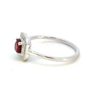 10KW Garnet and Diamond Halo Style Ring side 2
