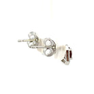 10KW Square Shaped Garnet and Diamond Halo Style Earrings backs