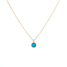 14K Yellow Gold Solitaire Turquoise Necklace | Aurelie Gi
