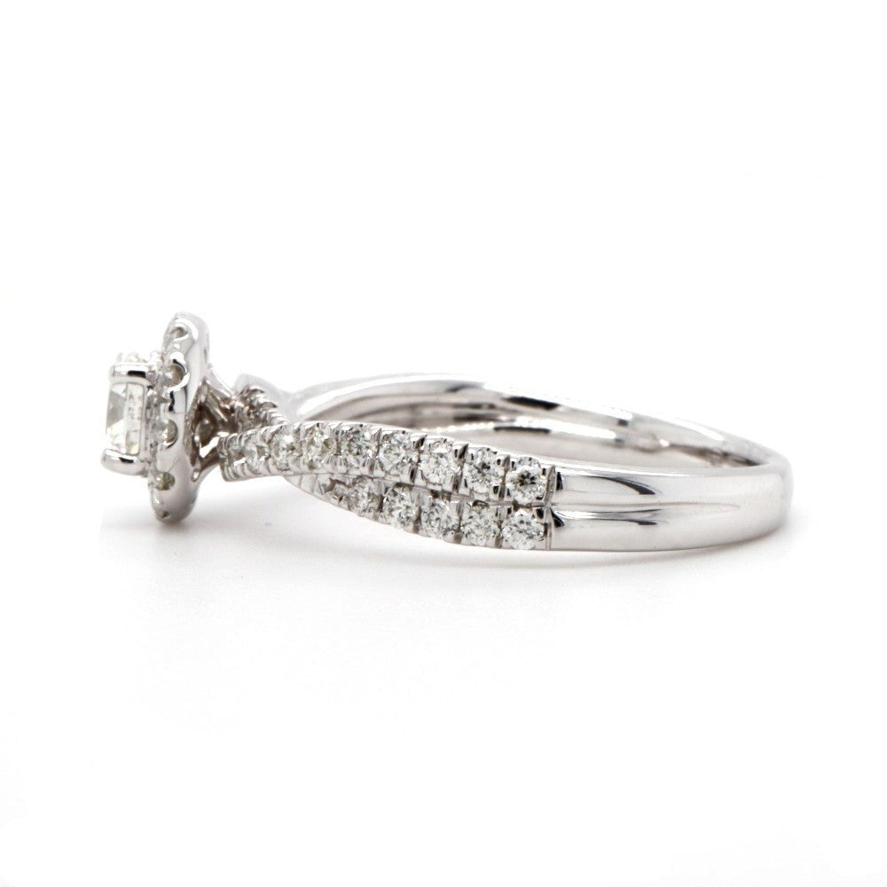 SallyK Twisted Shank Halo Engagement Ring Side 2