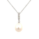 Sterling Silver Drop Pearl Necklace