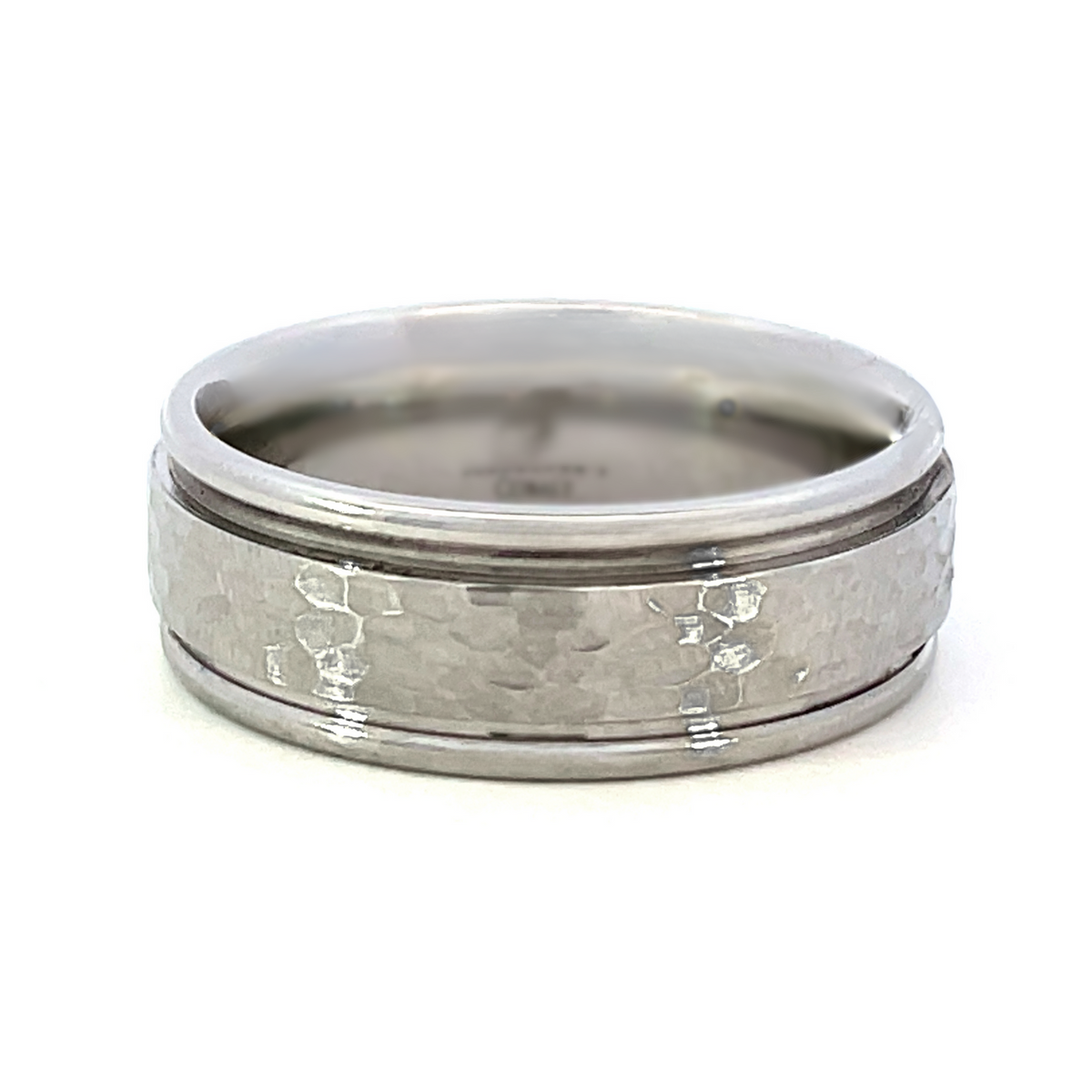 XOLO Hammer Braided Ring M 13-14号 Men's 8mm Cobalt Chrome Hammer Finish Wedding Band | Fernbaugh's