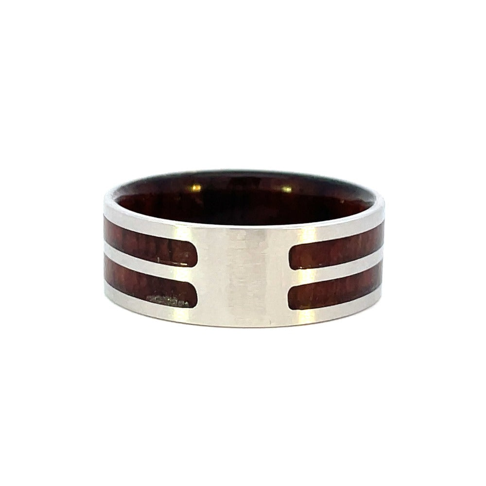 Men's 8mm Cobalt Band with Cocobolo Wood