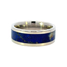 Men's 8mm Cobalt Chrome Band with Lapis Inlay side 2