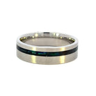 Men's 6mm Minimalist Cobalt Band with Abalone Inlay side 2