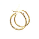 10K Yellow Gold Round Hoop Earrings backs