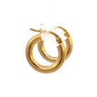 14K Gold 10mm Round Hoop Earrings sides