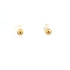 front view of 4mm gold ball earrings