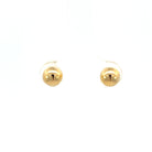 front view of 6mm gold ball earrings.